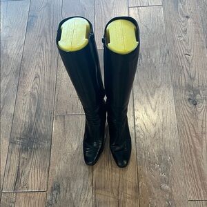 Vintage Ferragamo Black Boots Inside Zipper -Excellent Condition Size 6.5 / 7